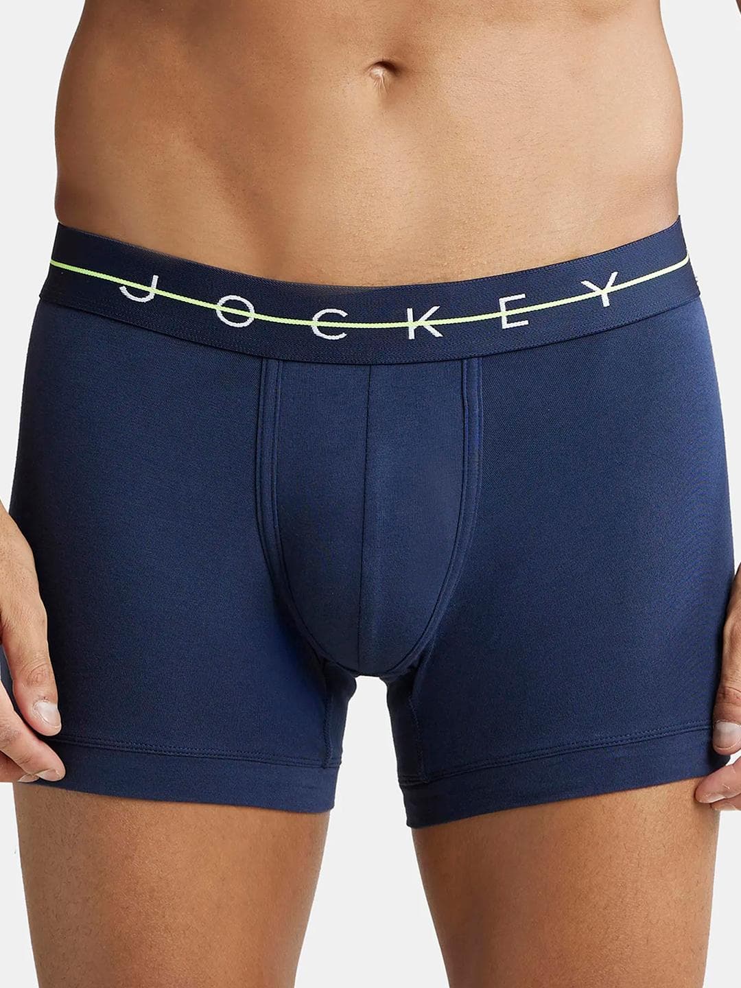Buy Jockey Super Combed Cotton Stretch Solid Trunk With Ultrasoft Waistband NY16 - - Apparel for Men