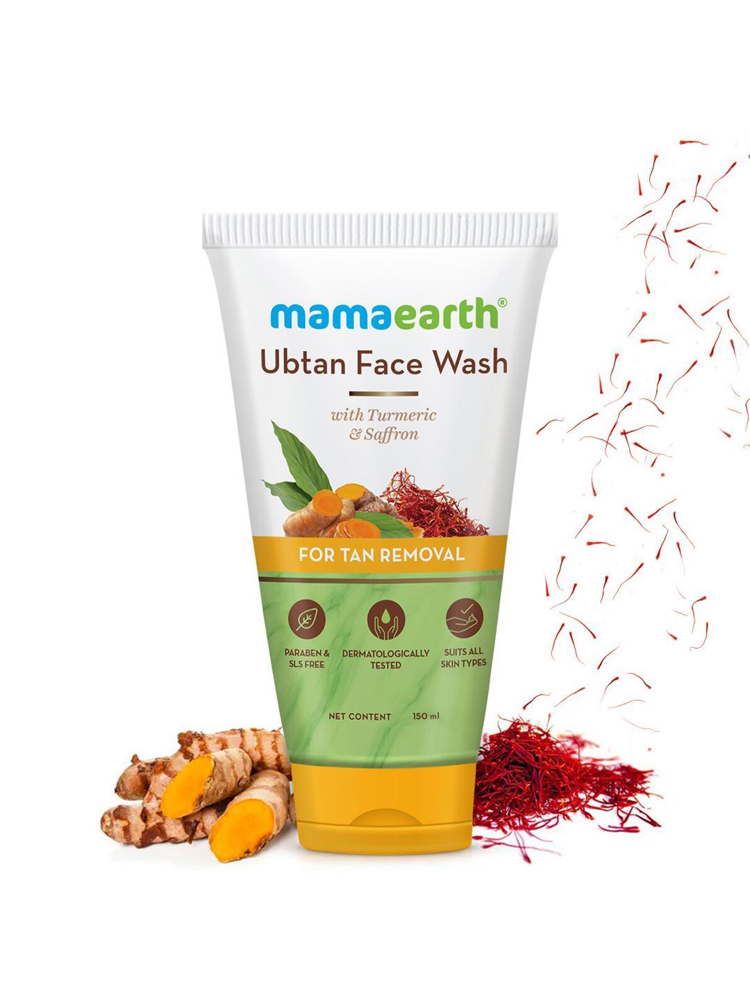 Buy Mamaearth Ubtan Natural Face Wash With Turmeric & Saffron For Tan Removal 150ml - - Personal Care for Unisex