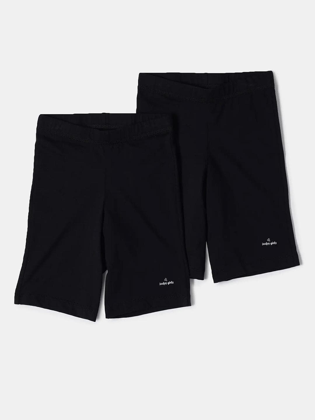 Jockey Girls Pack of 2 Super Combed Cotton Solid Shorties with Ultrasoft Waistband-SG03