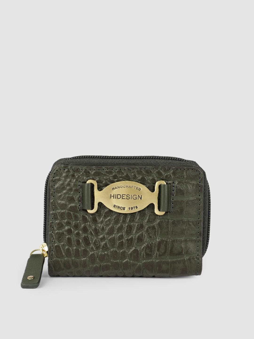 Buy Hidesign Women Olive Green Animal Textured Leather Two Fold Wallet - - Accessories for Women