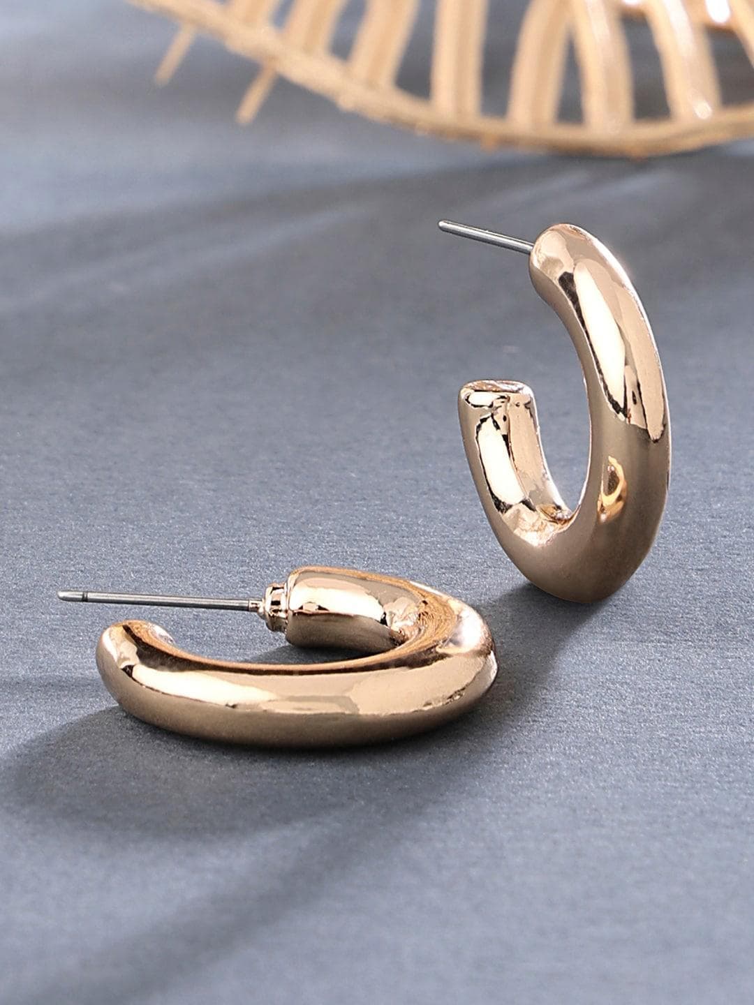 Accessorize London Women Gold Willow Small Thick Hoop Earring