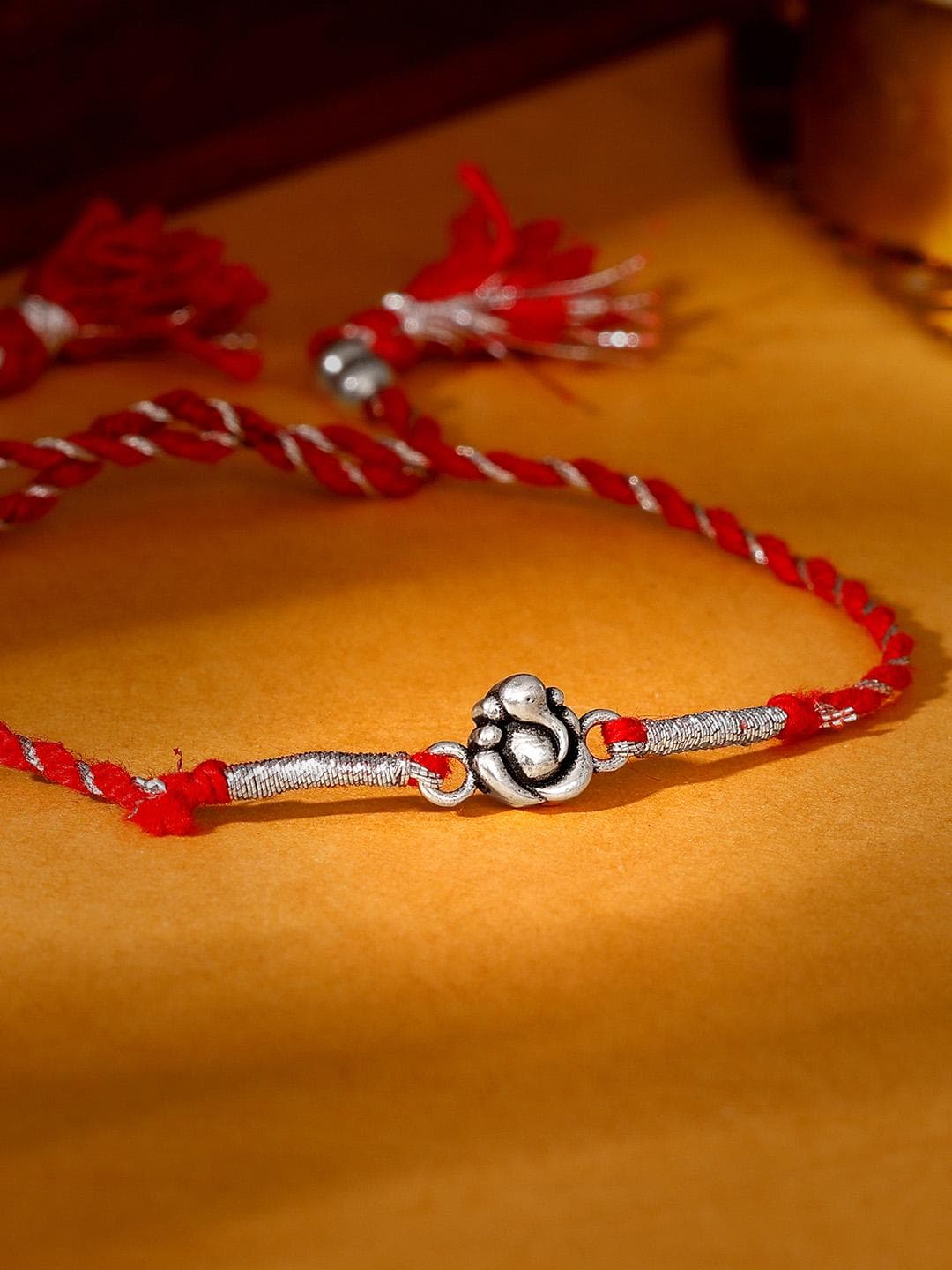 GIVA 925 Sterling Silver Rhodium Plated Ganpati Idol Rakhi