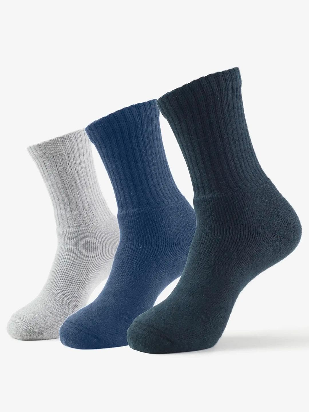Jockey Pack Of 3 Compact Cotton Terry Crew Length Socks With StayFresh Treatment-7035