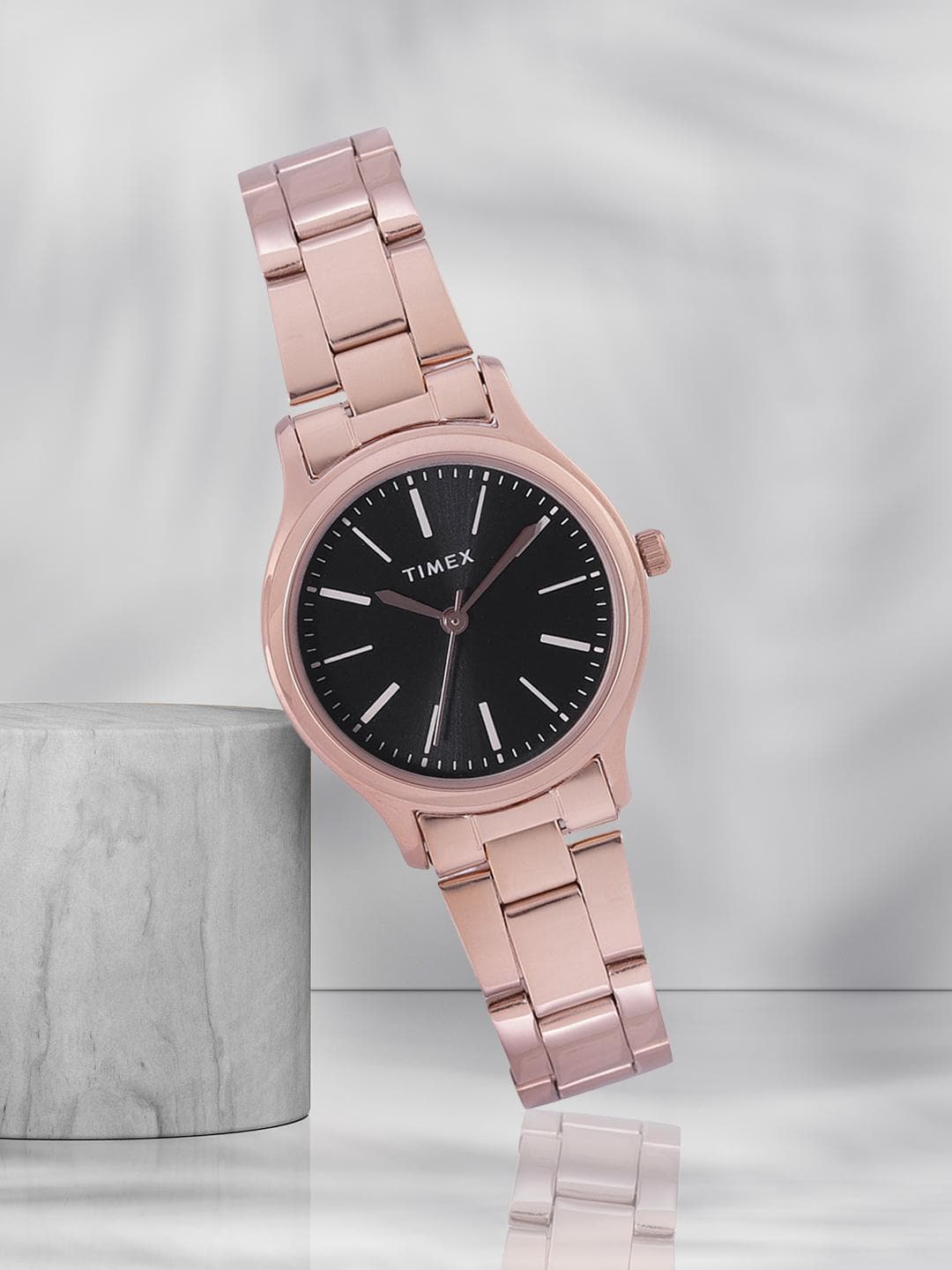 Buy Timex Women Black Brass Dial & Rose Gold Toned Analogue Watch TWTL87SMU07 - - Accessories for Women