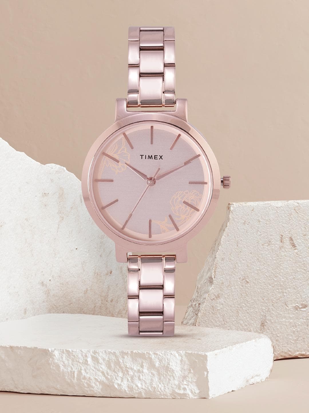 Buy Timex Women Rose Gold Toned Printed Dial & Bracelet Style Analogue Watch TWHL41SMU07 - - Accessories for Women