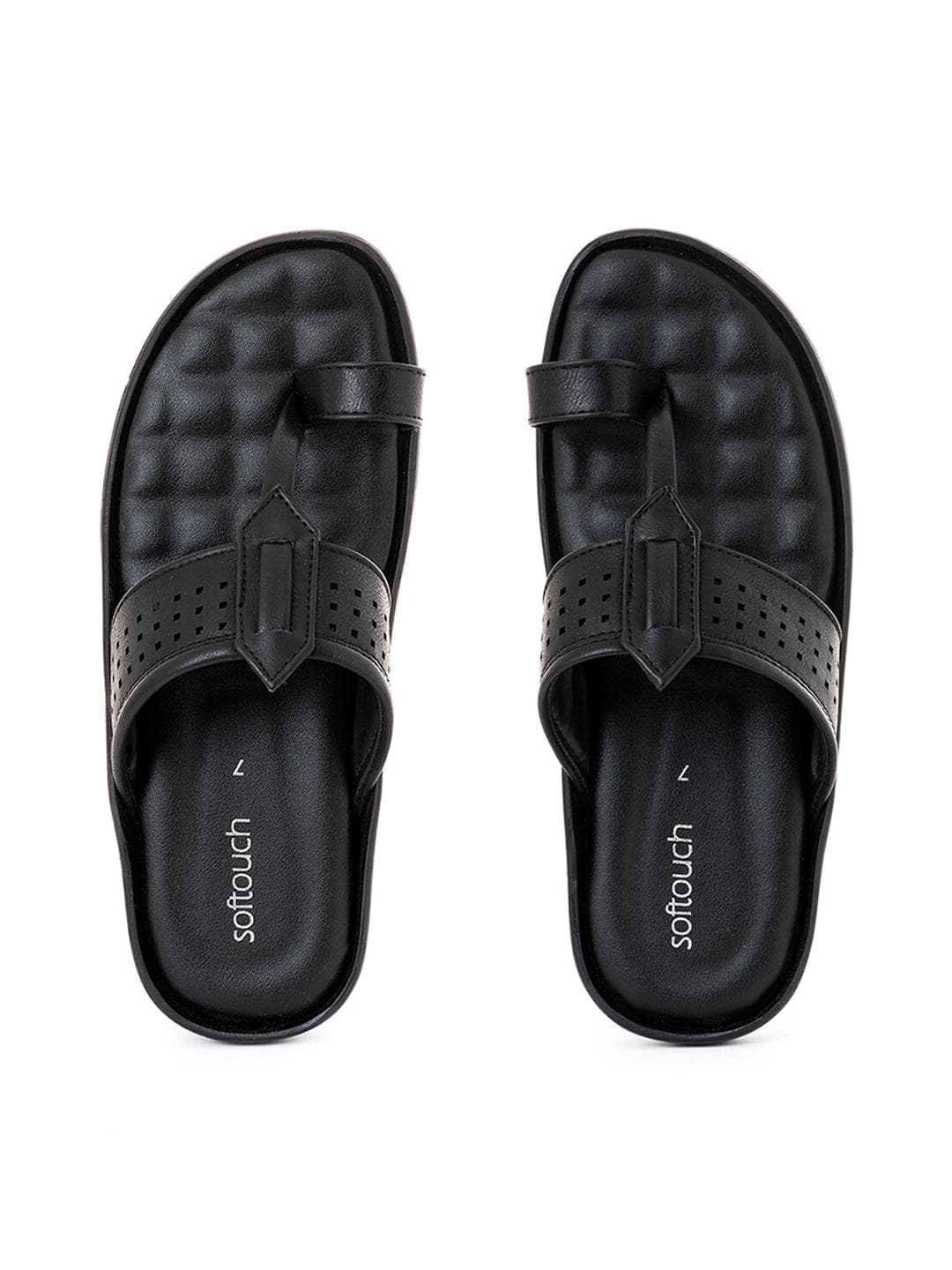 Khadims Men Black Comfort Sandals