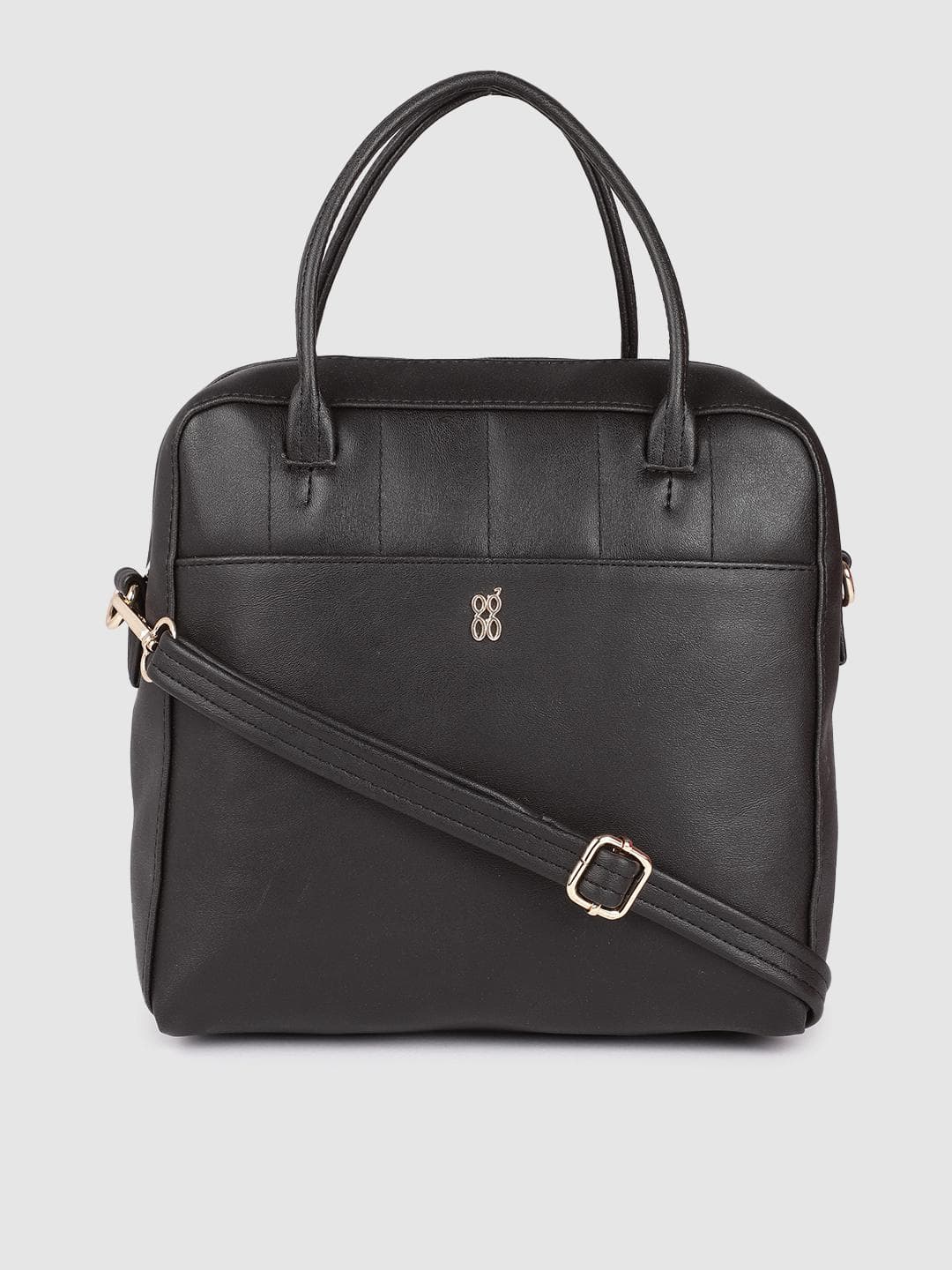 Baggit Black Solid Structured Handheld Bag