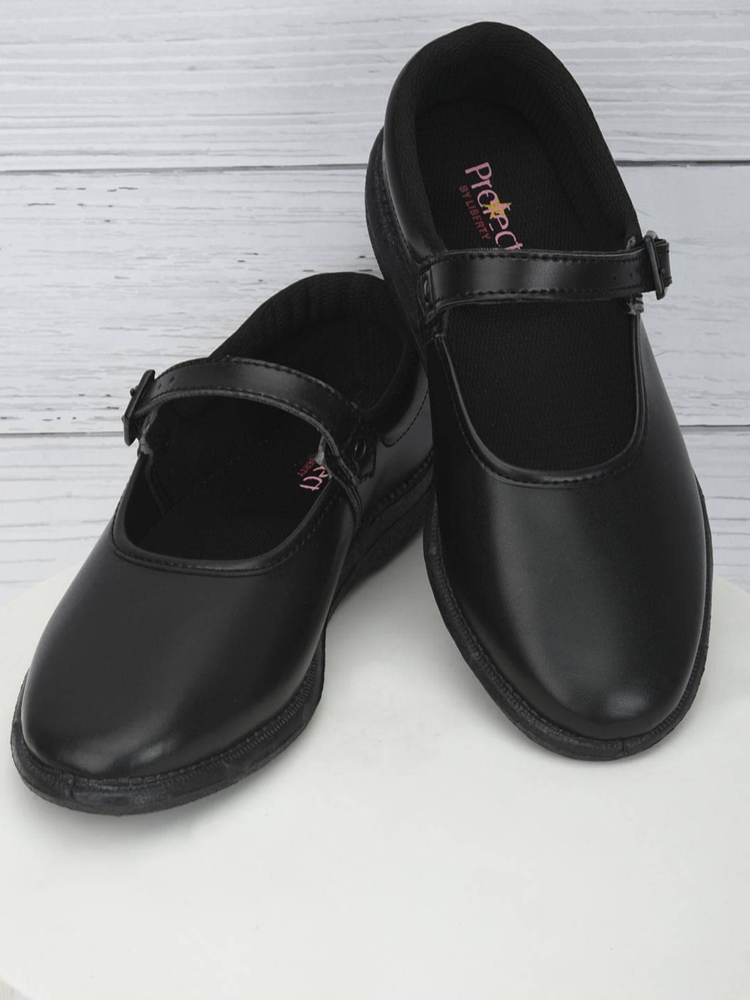 Liberty Girls Black School Shoes
