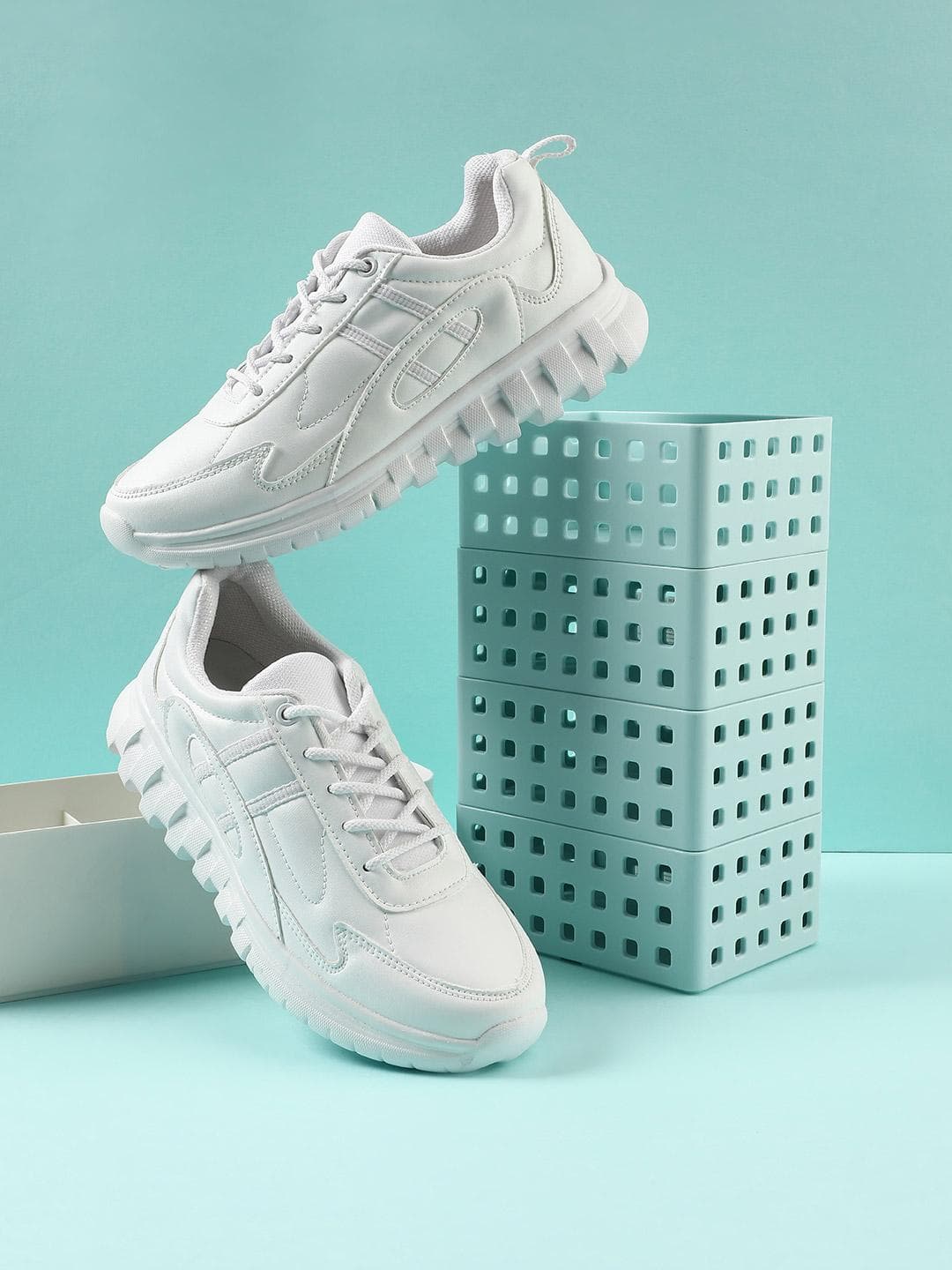 Liberty Force 10 kids White Lacing School Shoes