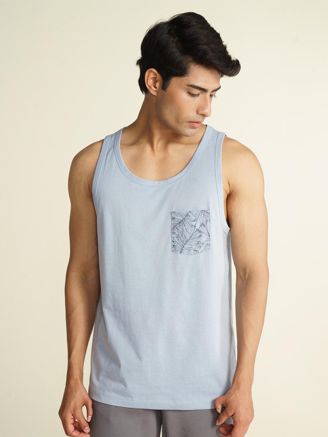 Buy DaMENSCH NEO Cool Pure Cotton Pocket Print Tank Top - - Apparel for Men
