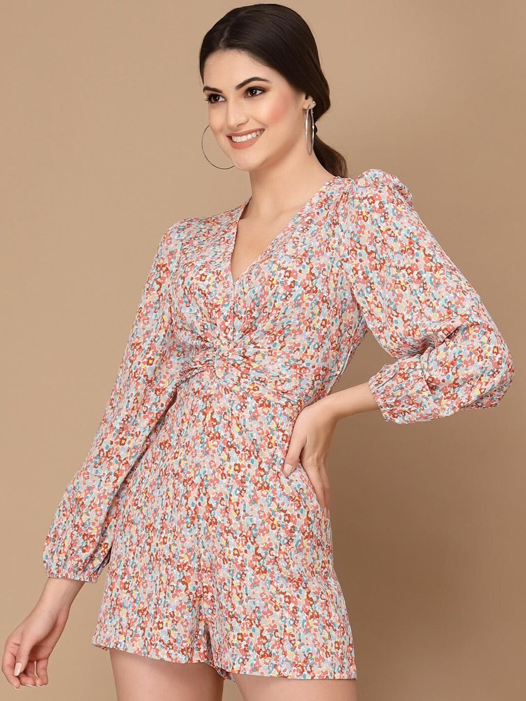 KASSUALLY Multicoloured Printed Playsuit