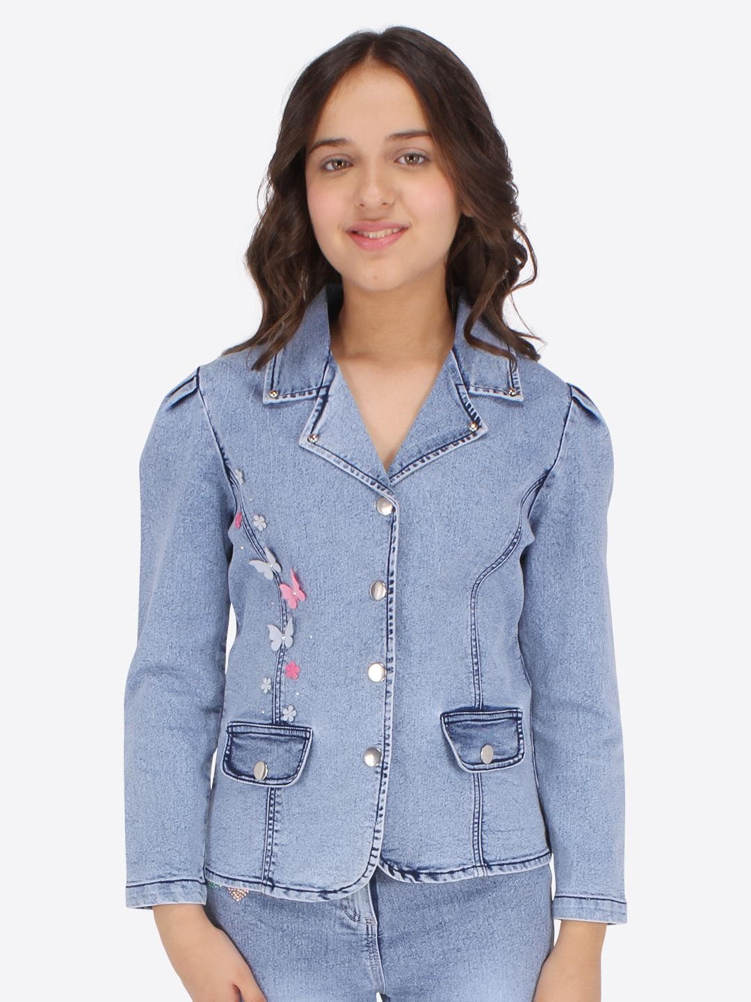 CUTECUMBER Girls Blue Denim Jacket
