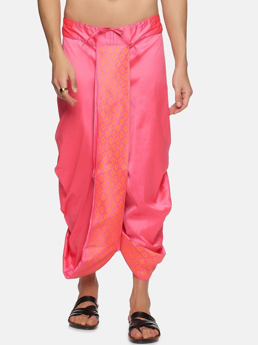 Sethukrishna Men Peach Solid Dhoti