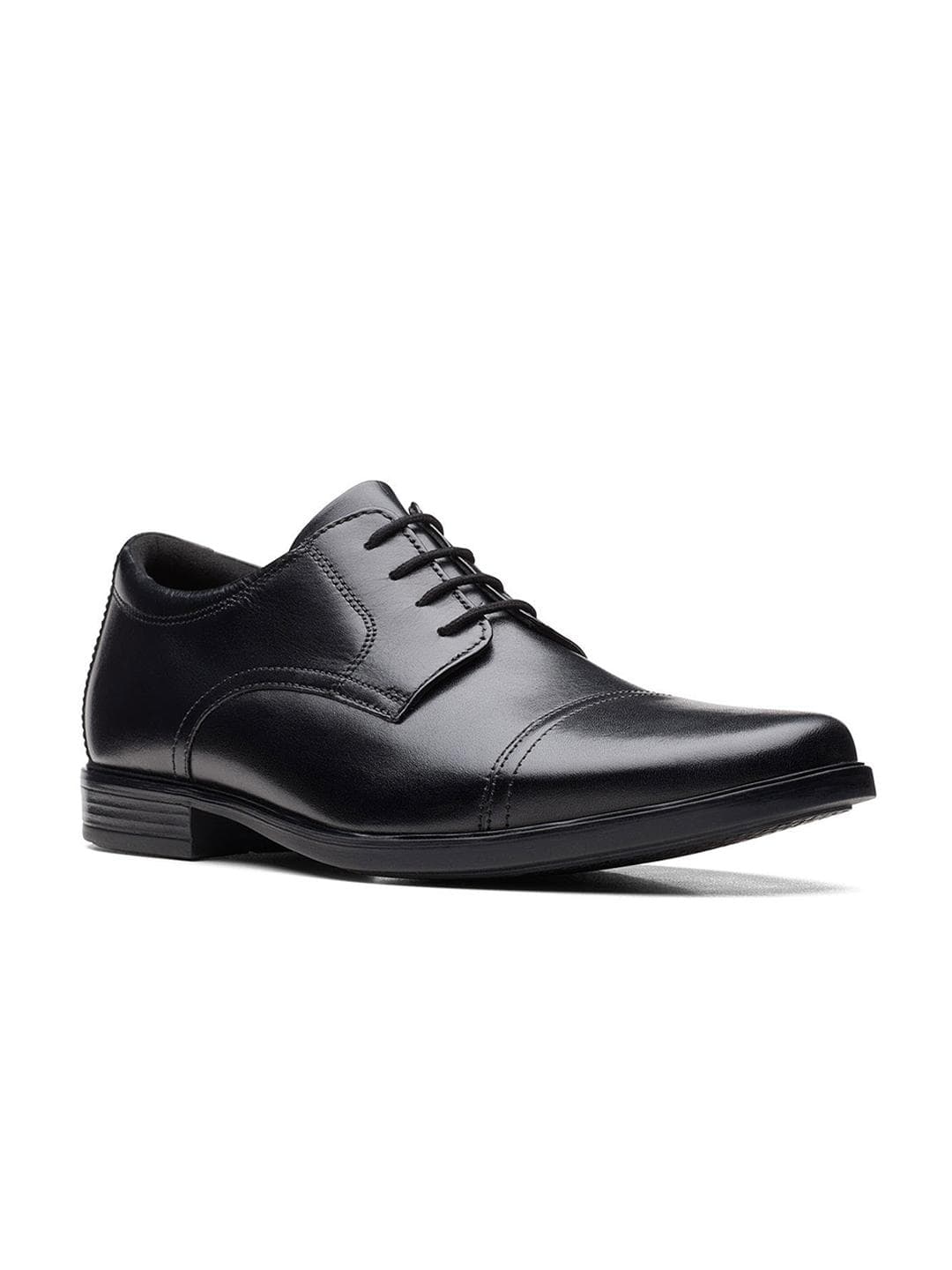Clarks Men Black Solid Leather Formal Derbys