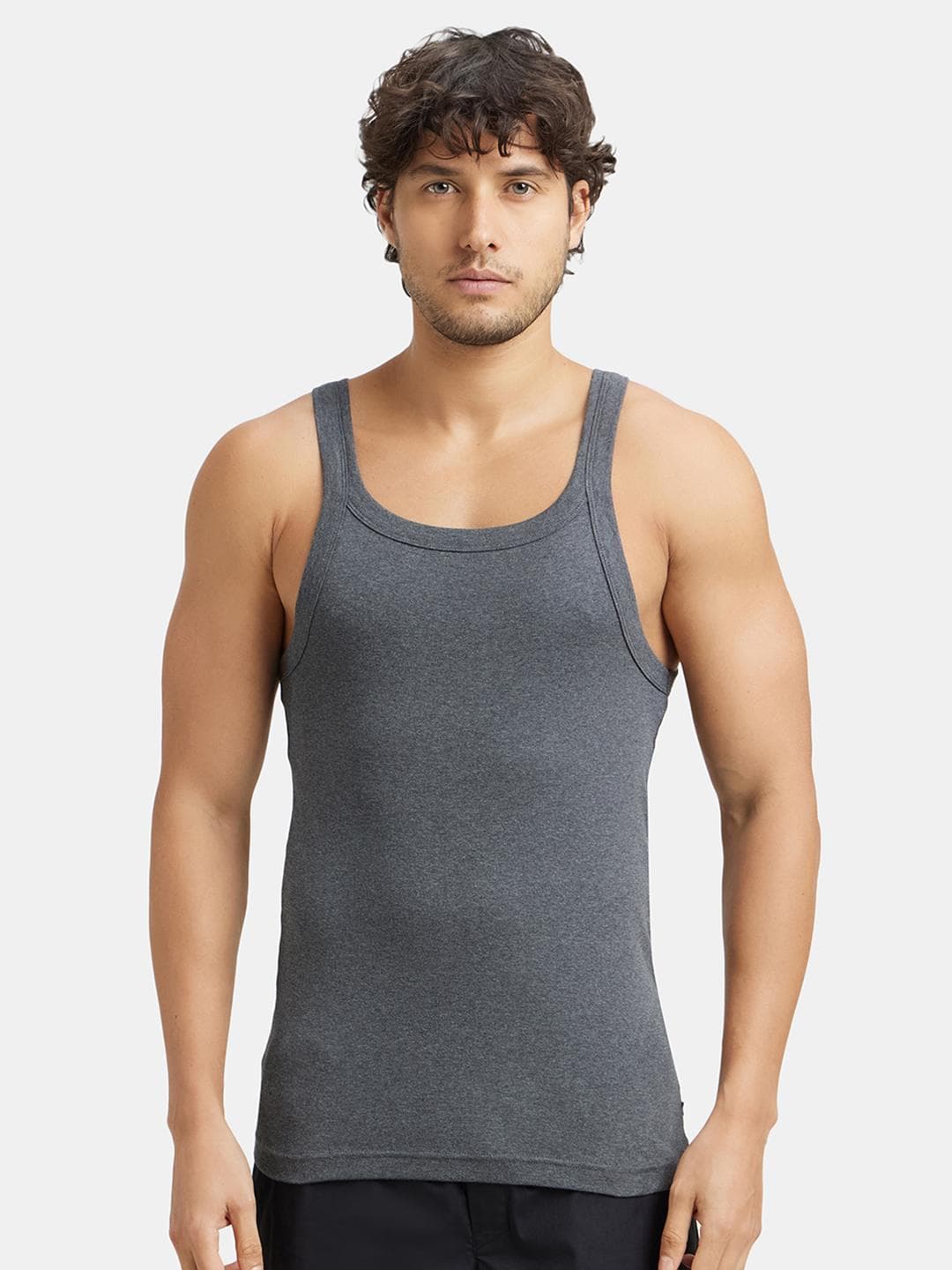 Buy Jockey Combed Cotton Rib Square Neck Gym Vest US26 - - Apparel for Men