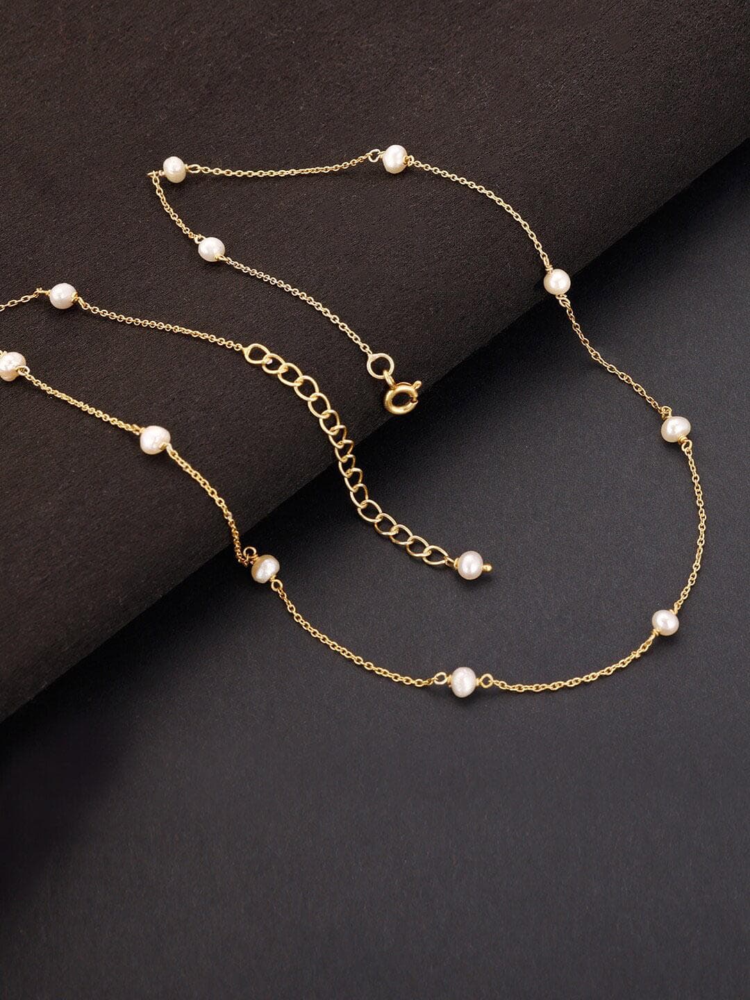 Buy GIVA 925 Silver Golden Delicate Pearl Gold Plated Necklace - - Accessories for Women