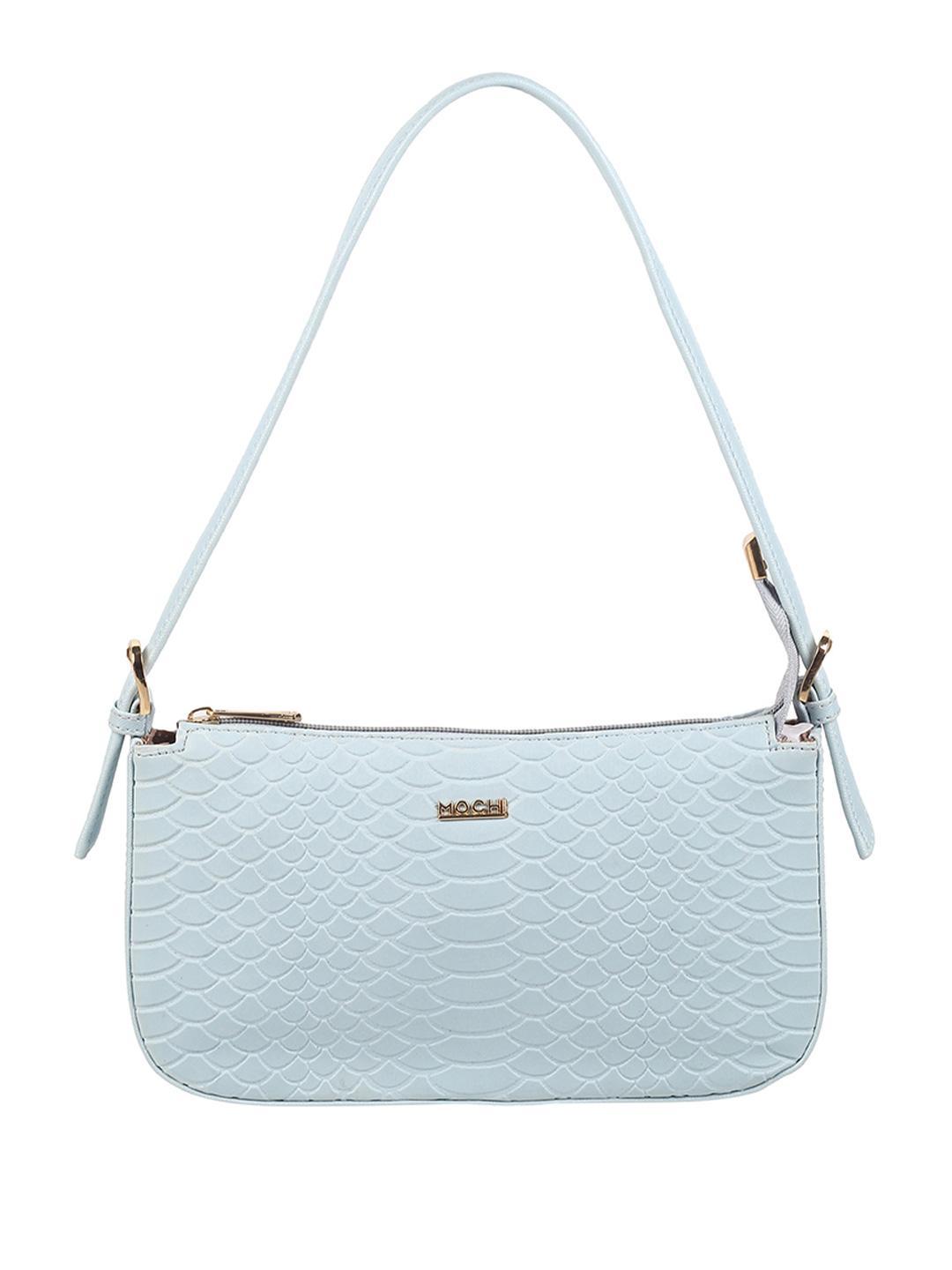Buy Mochi Blue Textured Swagger Hobo Bag - - Accessories for Women