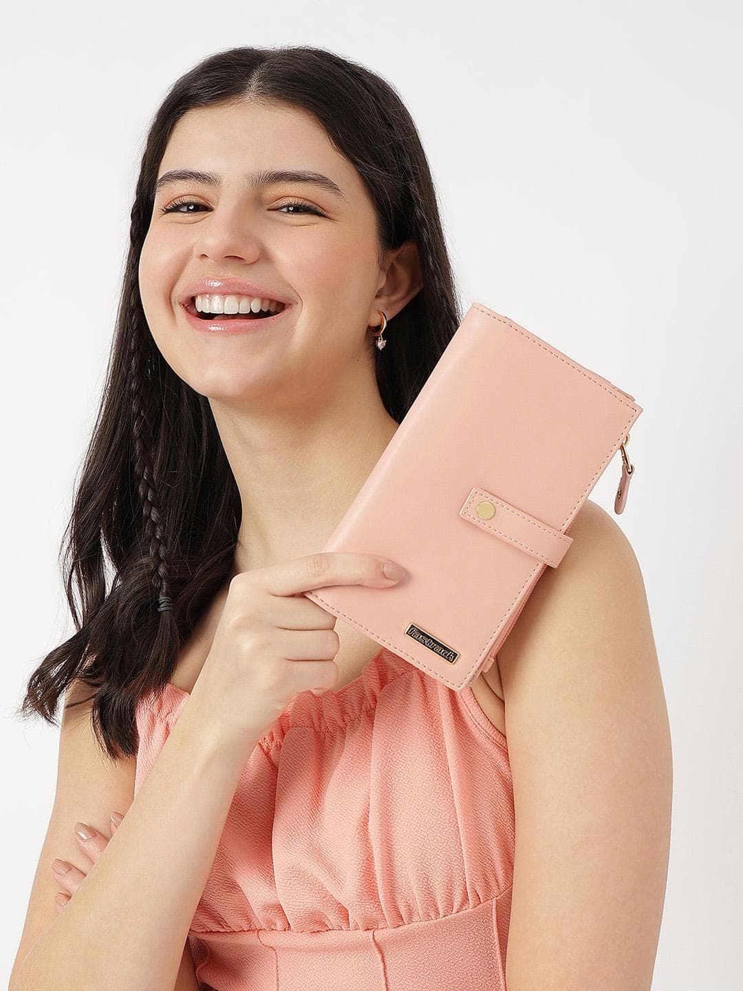 Buy Fastrack Women Pink Solid Two Fold Wallet - - Accessories for Women