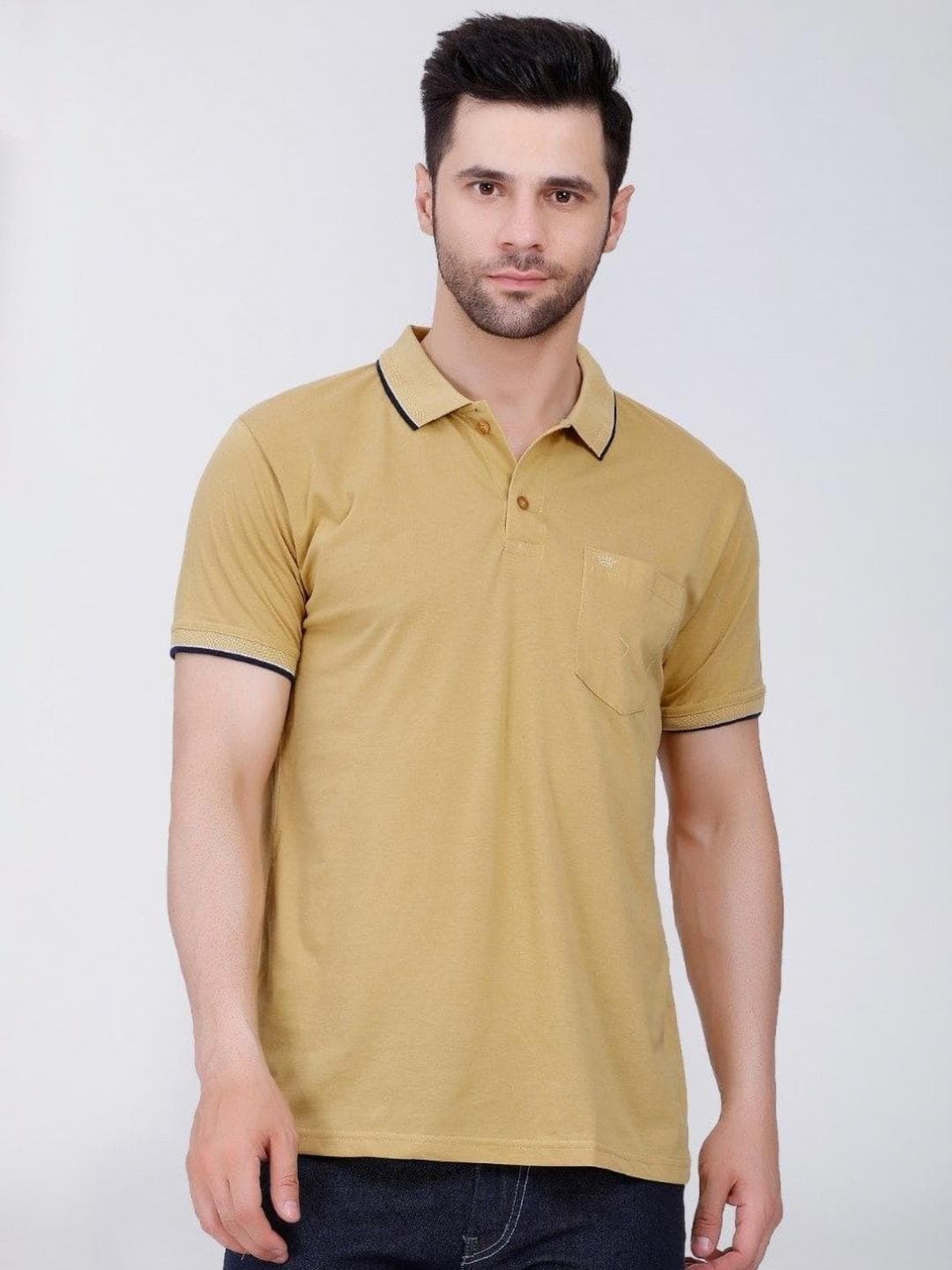ARRAY Polo Collar Cotton T-shirt with Pocket