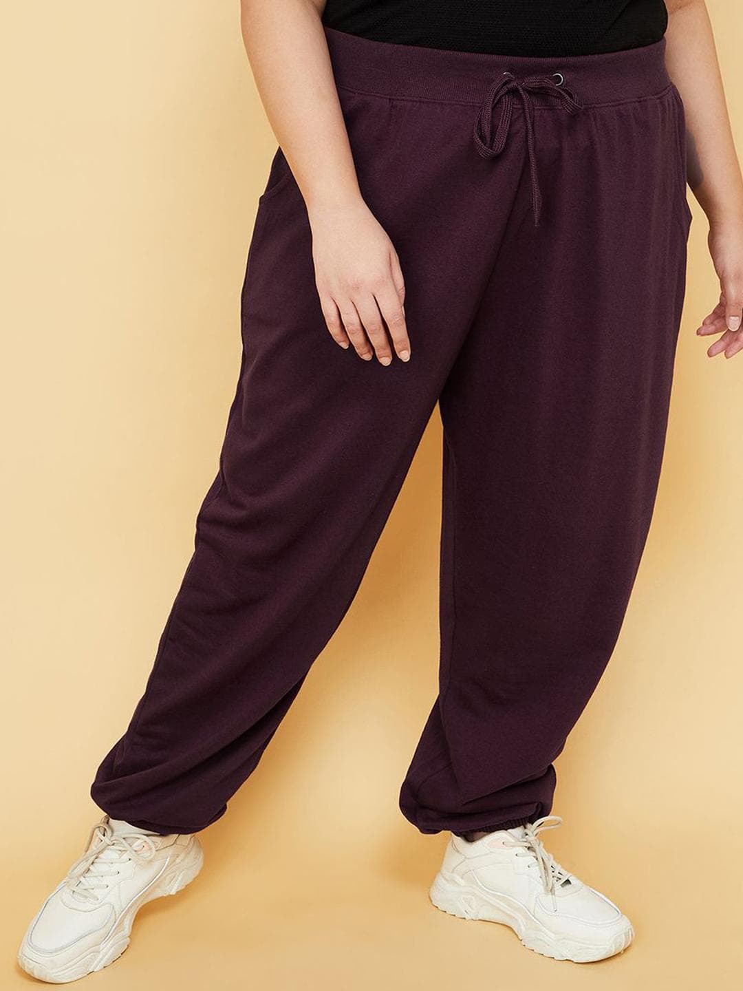 max Women Plus Size Solid Sports Joggers