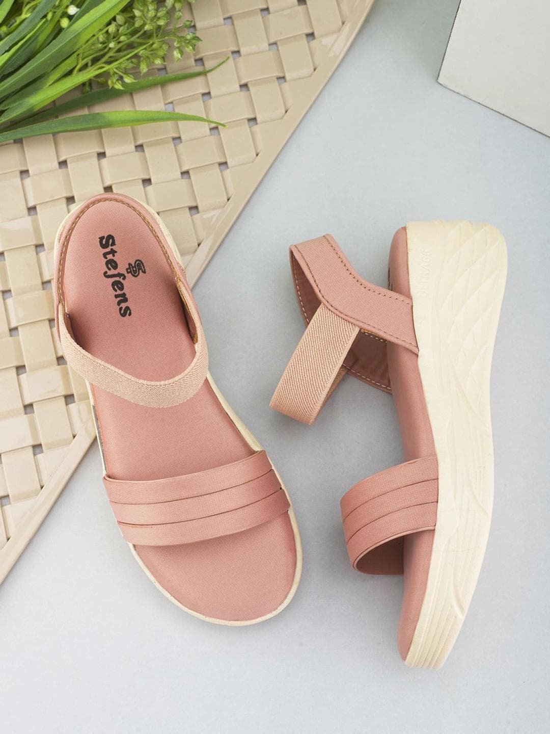 STEFENS Girls Textured Wedge Heeled Sandals