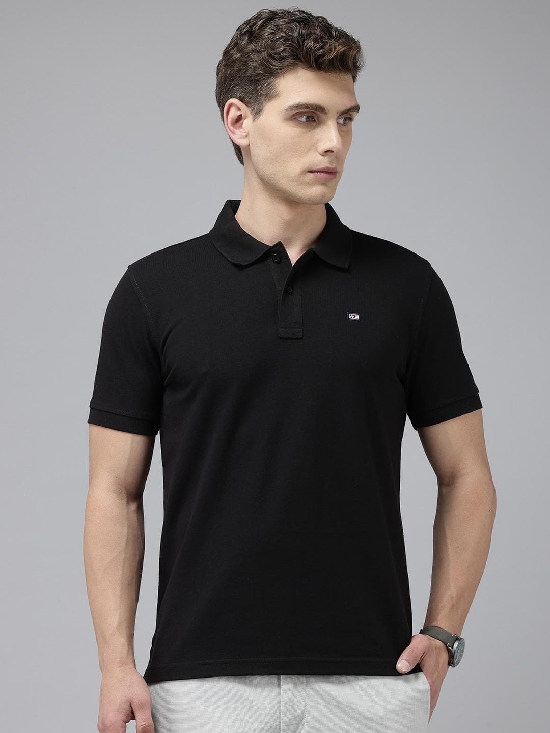 Arrow Solid Polo Collar T-shirt