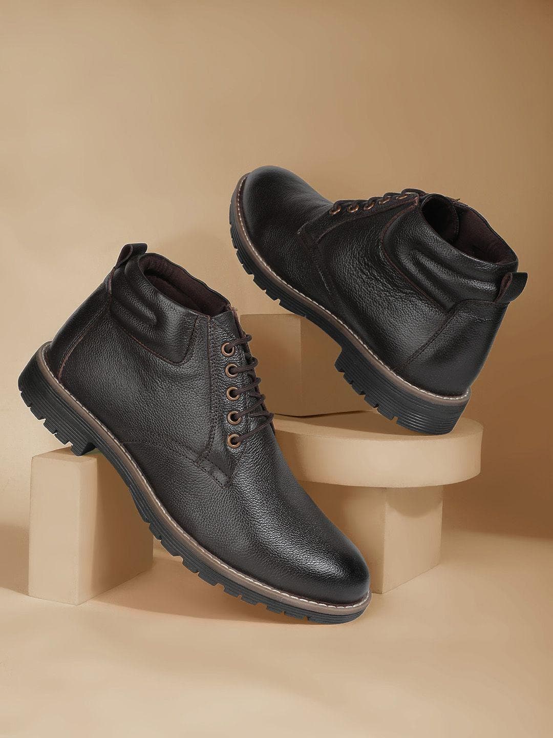 Buy Bata Red Label Men Leather Lace Up Regular Boots - - Footwear for Men