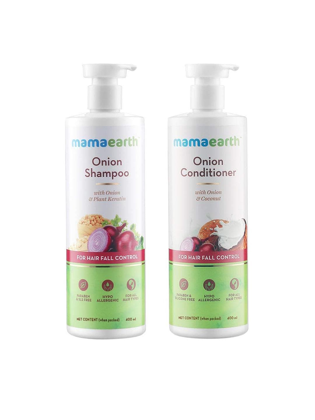 Mamaearth Set Of Hair Fall Control Onion Shampoo & Conditioner - 400ml Each