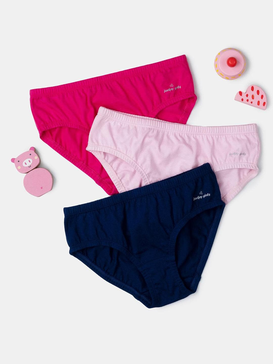 Jockey Girl's Pack of 3 Super Combed Cotton Panty with Ultrasoft Waistband-SG01