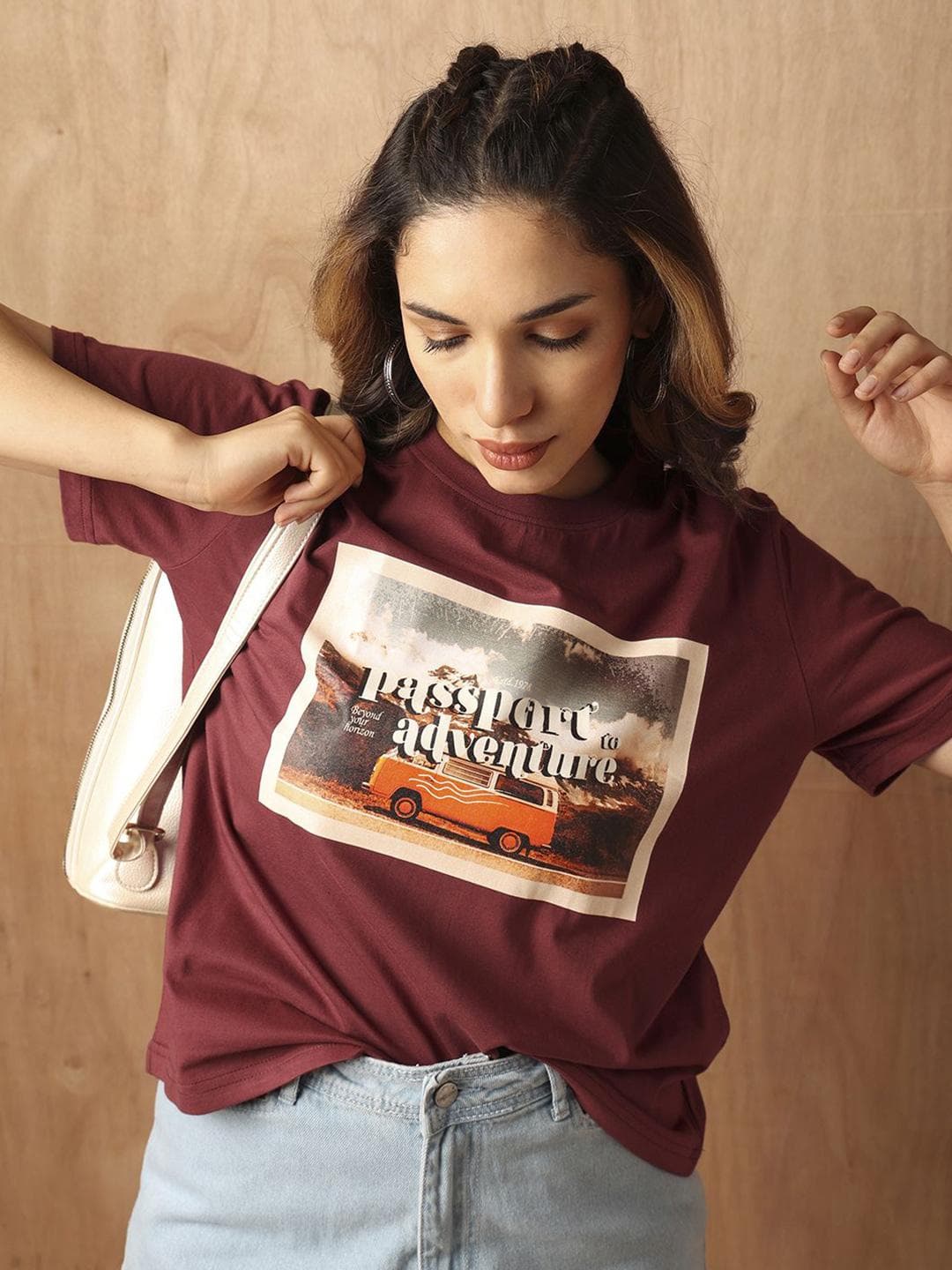 The Roadster Lifestyle Co. Women Graphic Printed Round Neck Cotton Boxy Fit T-Shirt
