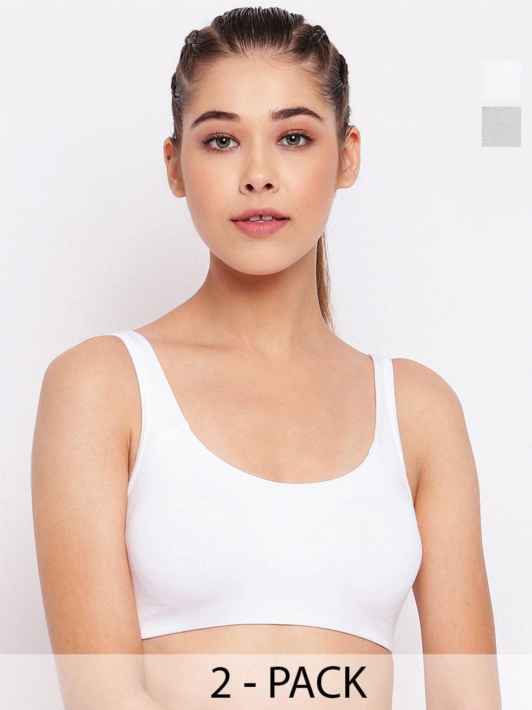 Buy Enamor Pack Of 2 Non Padded Wirefree & High Coverage Low Impact Sports Bra Sb06 - - Apparel for Women