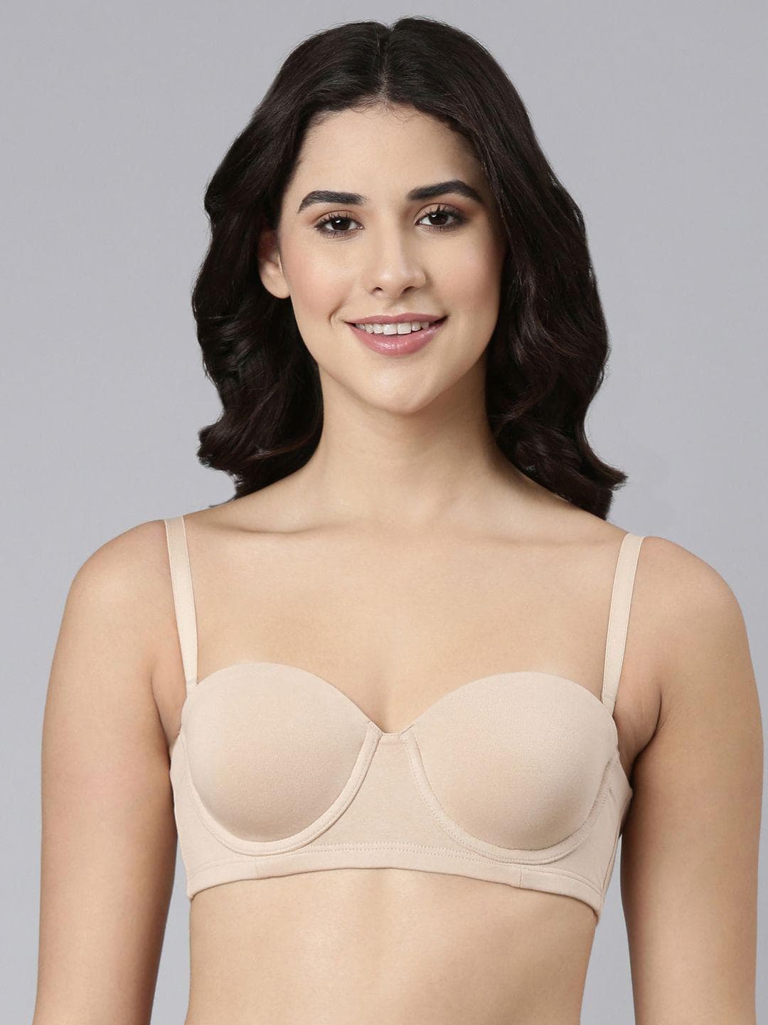 Buy Enamor Cotton Strapless Multiway Padded Wired High Coverage Bra A078 - - Apparel for Women