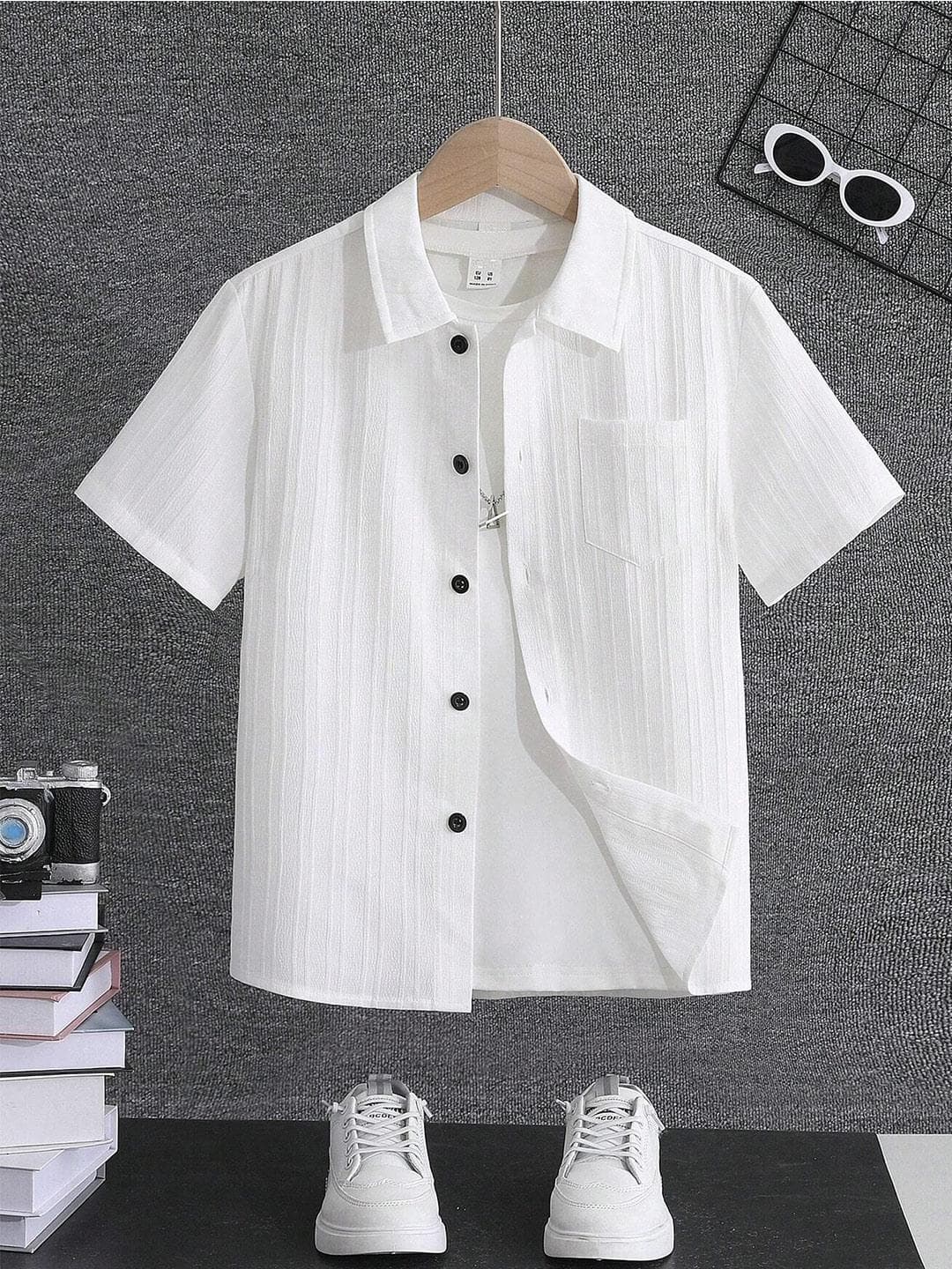 BAESD Boys Standard Opaque Casual Shirt