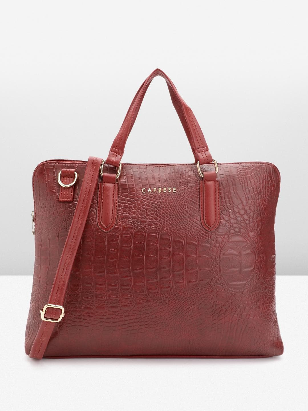 Caprese Flix Women Maroon Medium 18 inch Laptop Bag