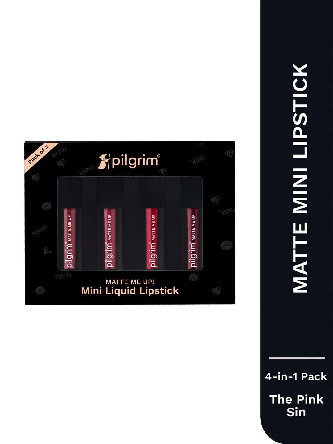 Buy Pilgrim Set Of 4 Matte Me Up Mini Liquid Lipstick 4 Ml Each The Pink Sin - - Personal Care for Unisex