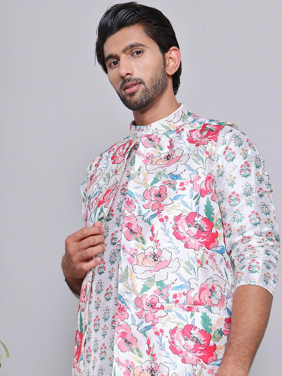 Jompers Men Printed Nehru Jackets