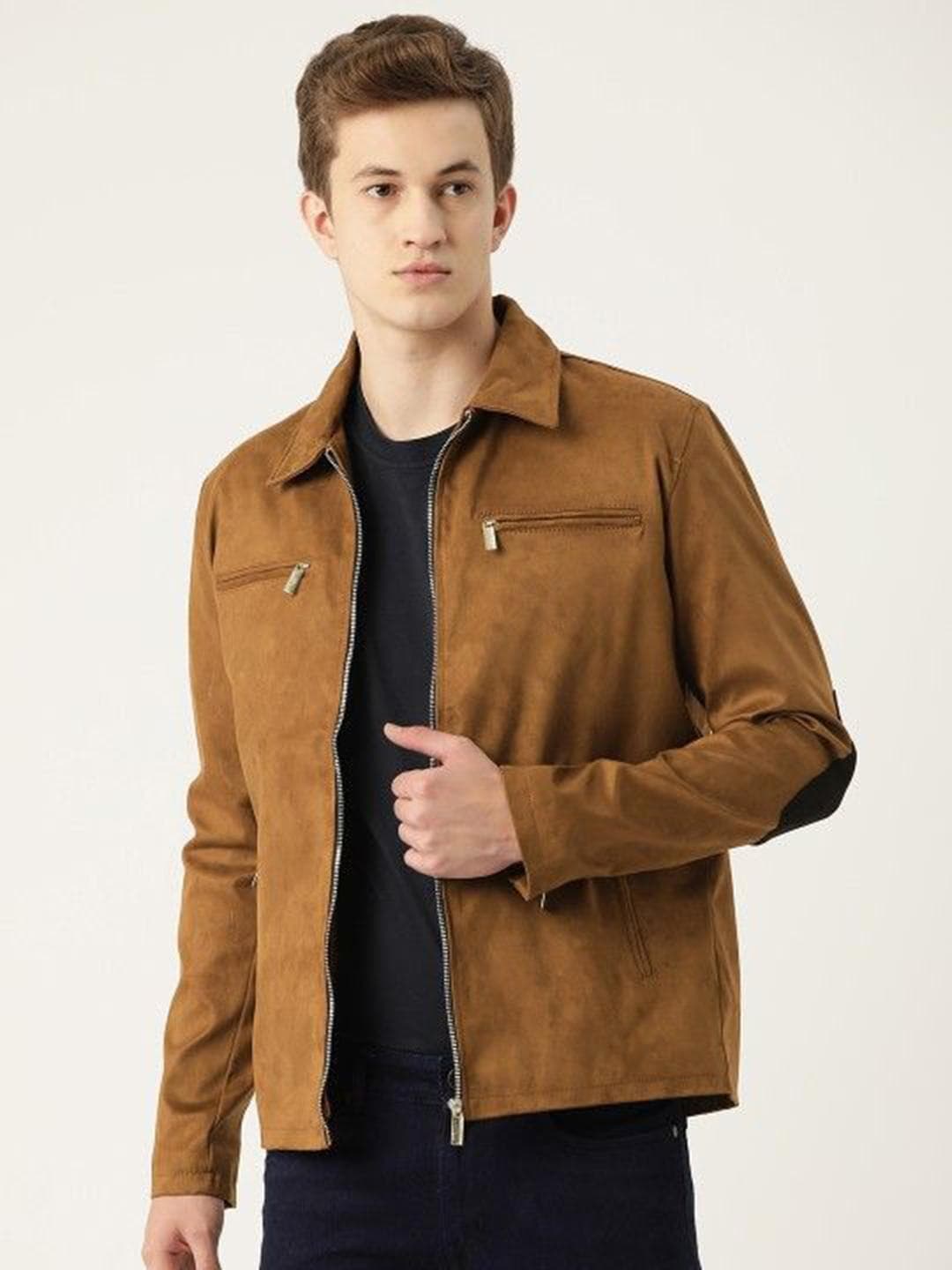 Leather Retail Men Suede Lightweight Longline Tailored Jacket