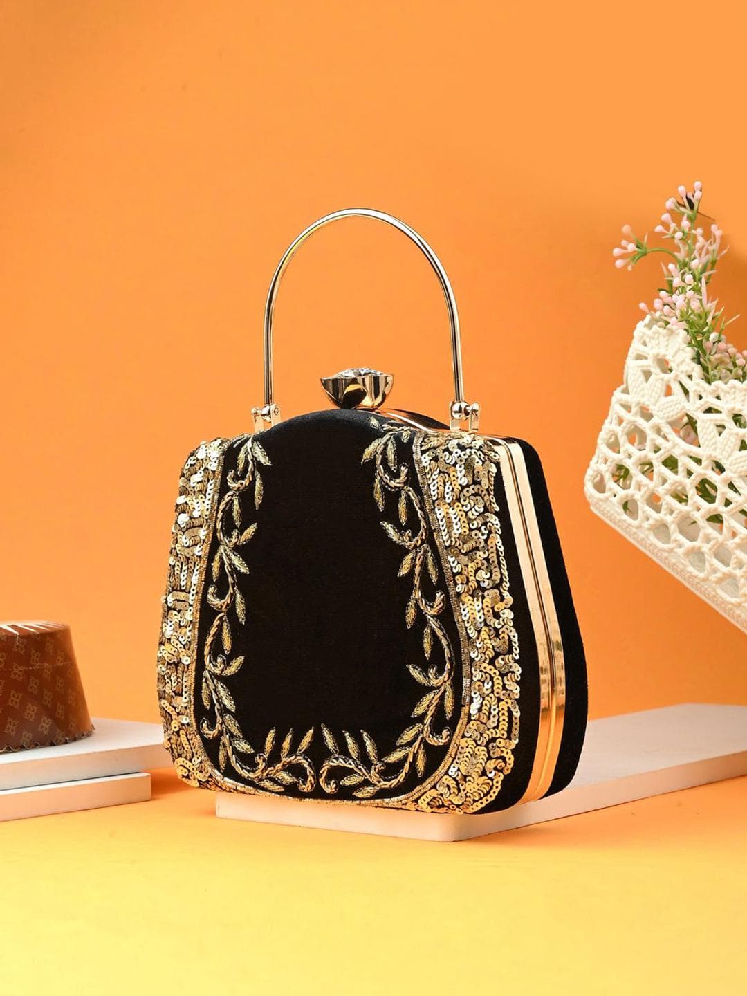 Toobacraft Embellished Box Clutch