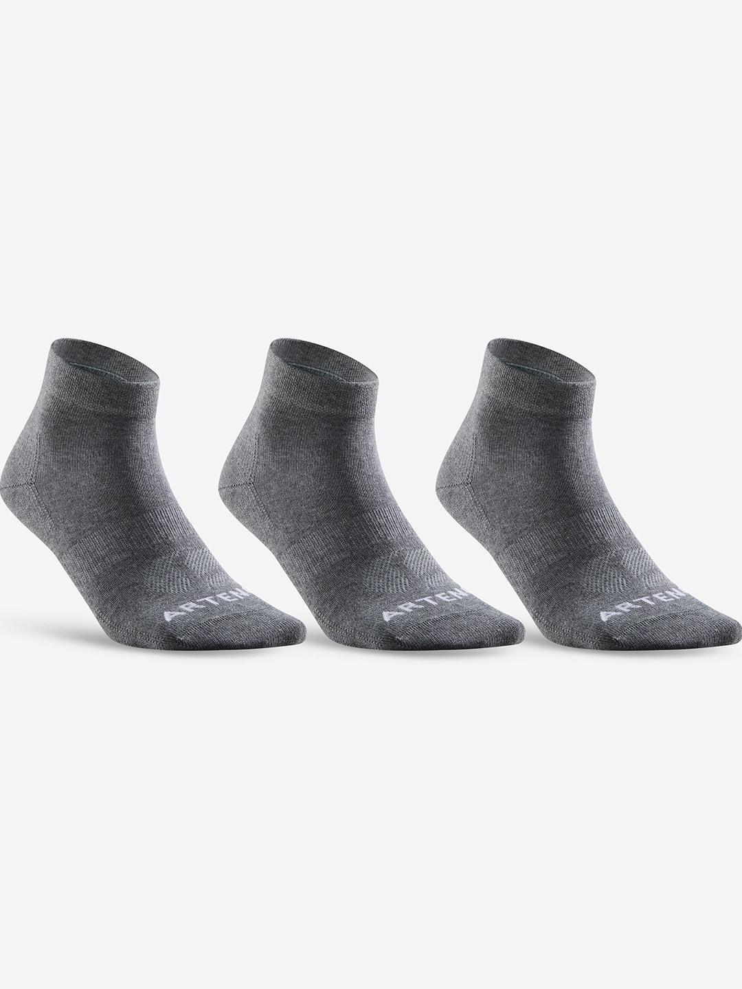 Buy Decathlon Adults Grey RS 160 Mid Abrasion Resistance Tennis Socks Pack Of 3 - - Accessories for Men