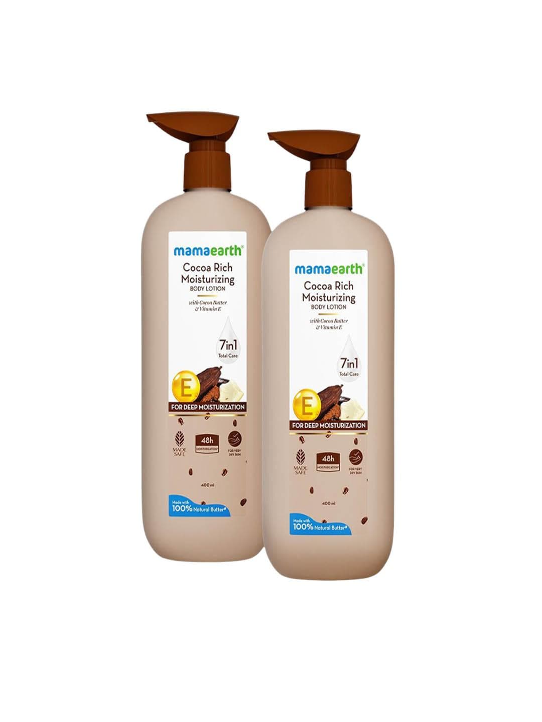 Buy Mamaearth Set Of 2 Cocoa Rich Moisturizing Body Lotion With Vitamin E 400 Ml Each - - Personal Care for Unisex