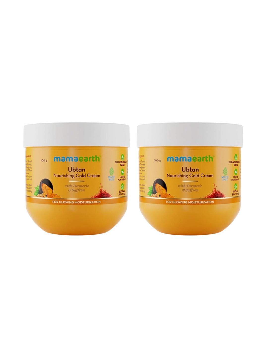 Buy Mamaearth Set Of 2 Ubtan Nourishing Cold Cream With Turmeric & Saffron 100 G Each - - Personal Care for Unisex