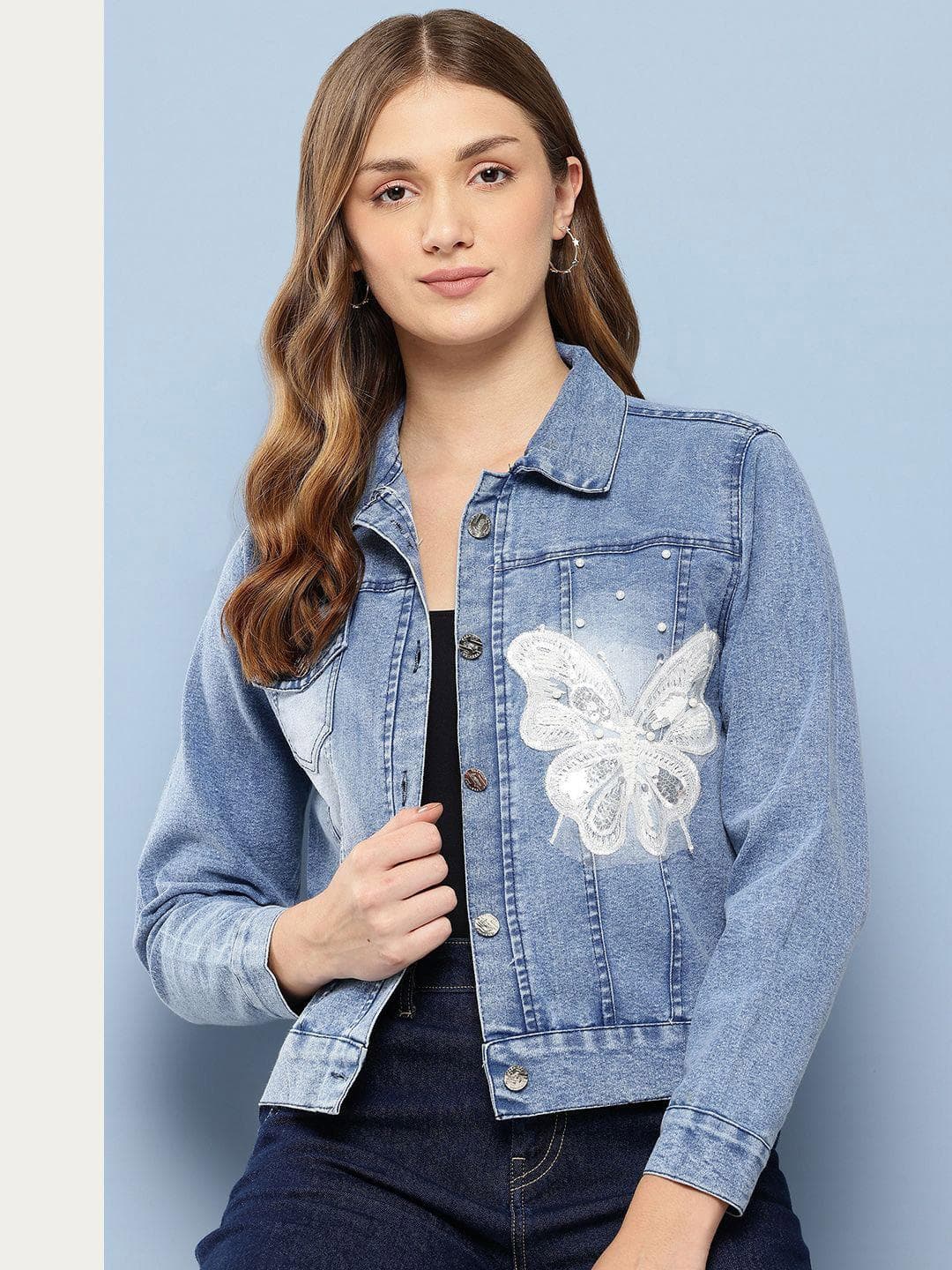 The Roadster Lifestyle Co Self Design Cotton Denim Jacket
