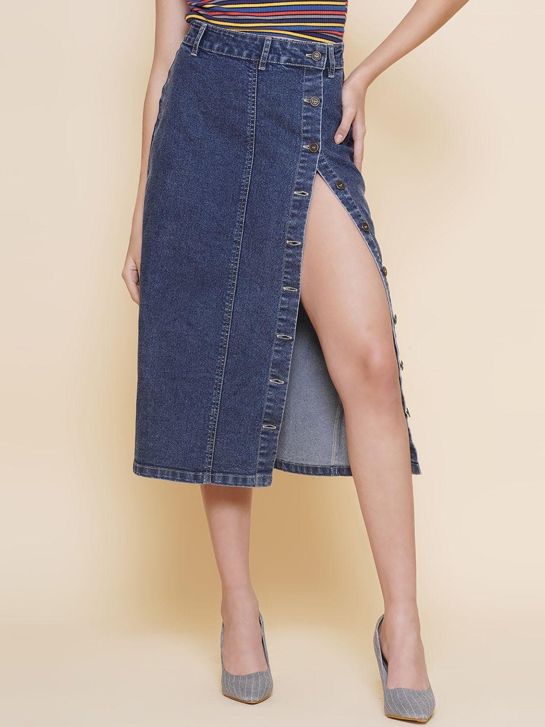 PUELLA Women Straight Midi Skirt
