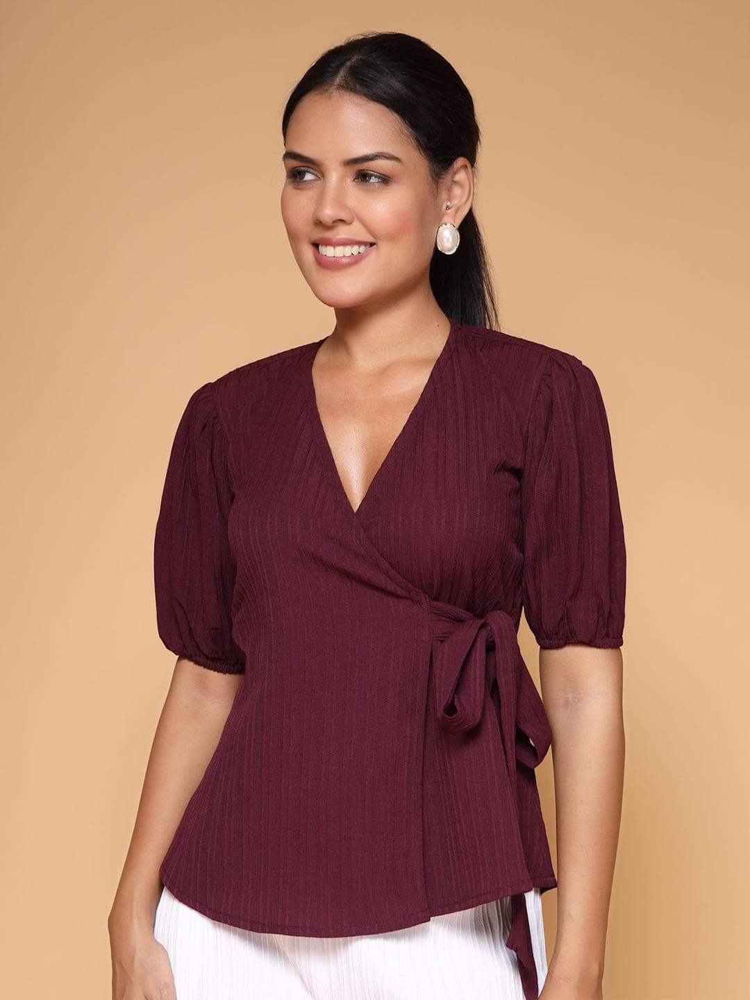 KATLINE Women Crepe Top