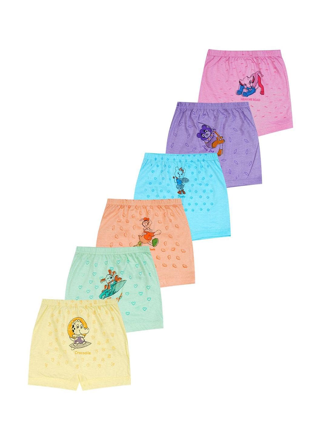 YELLOWDELIGHT Girls Pack of 6 Cotton Hipster Briefs