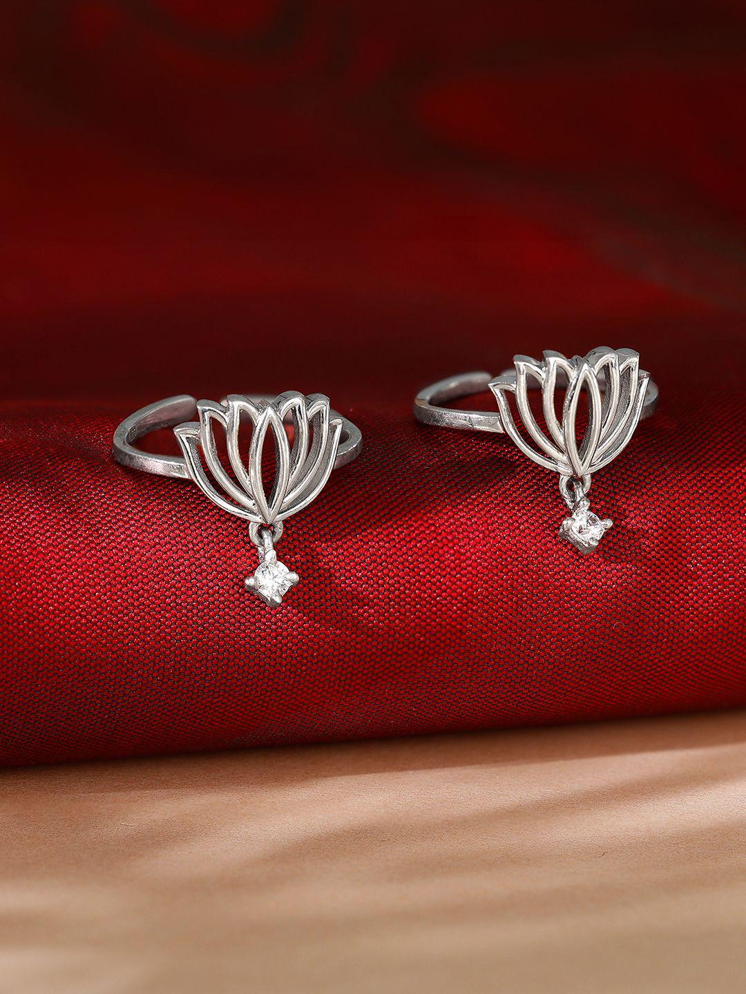 Buy GIVA 925 Sterling Silver Rhodium Plated Kanwal Toe Rings - - Accessories for Women