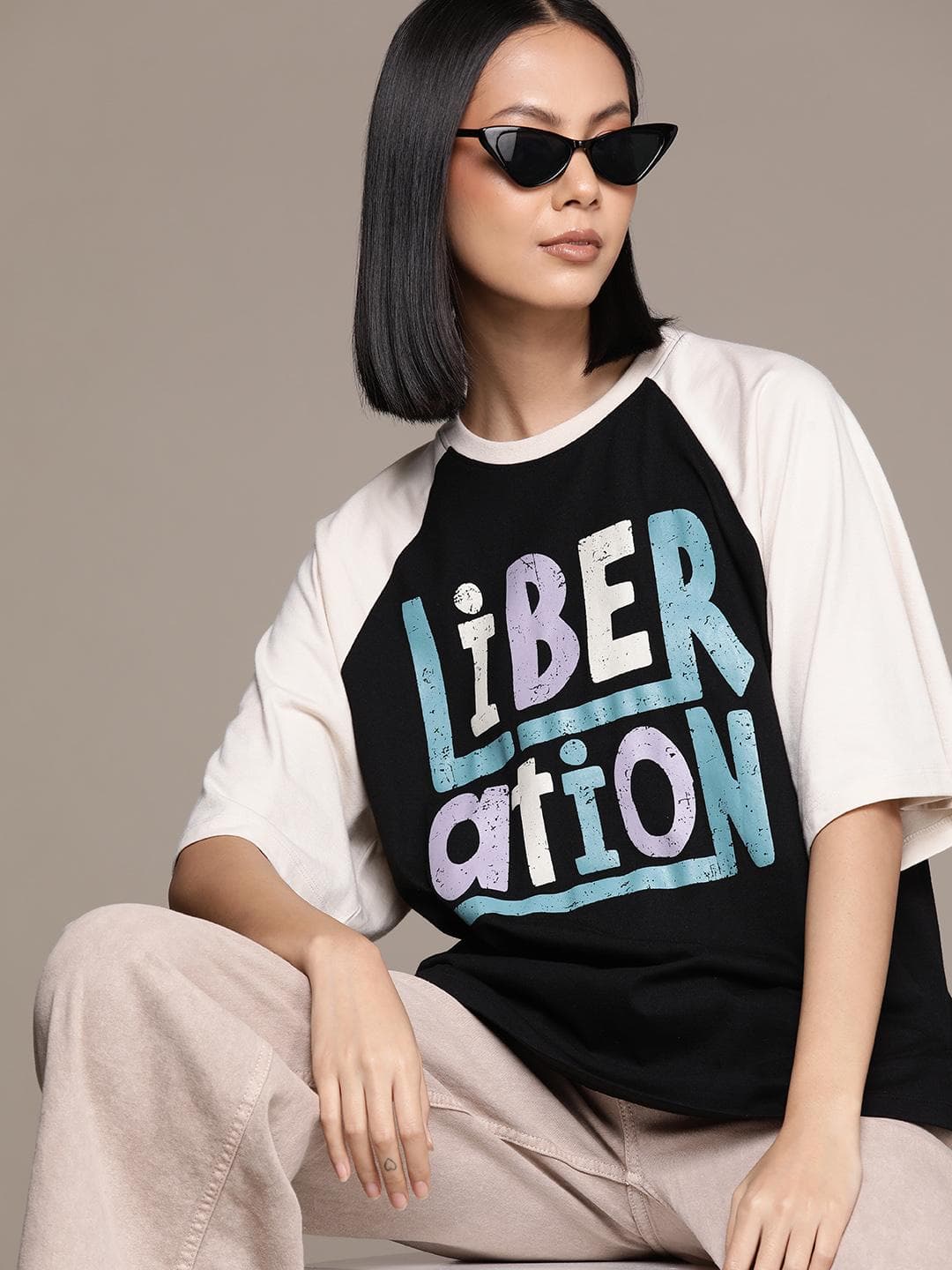 The Roadster Lifestyle Co. Typography Printed Oversized T-shirt