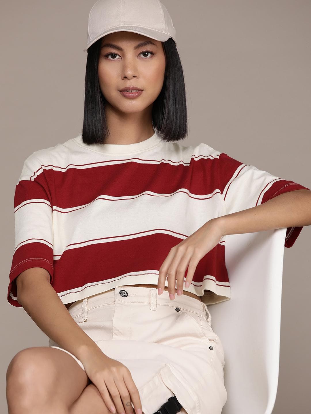 The Roadster Lifestyle Co. Cotton Cropped Boxy T-shirt