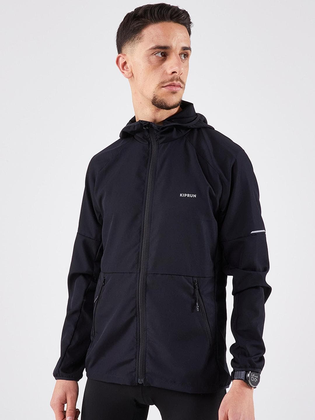 Decathlon Kalenji - Men Black Run 100 Breathable Running Jacket