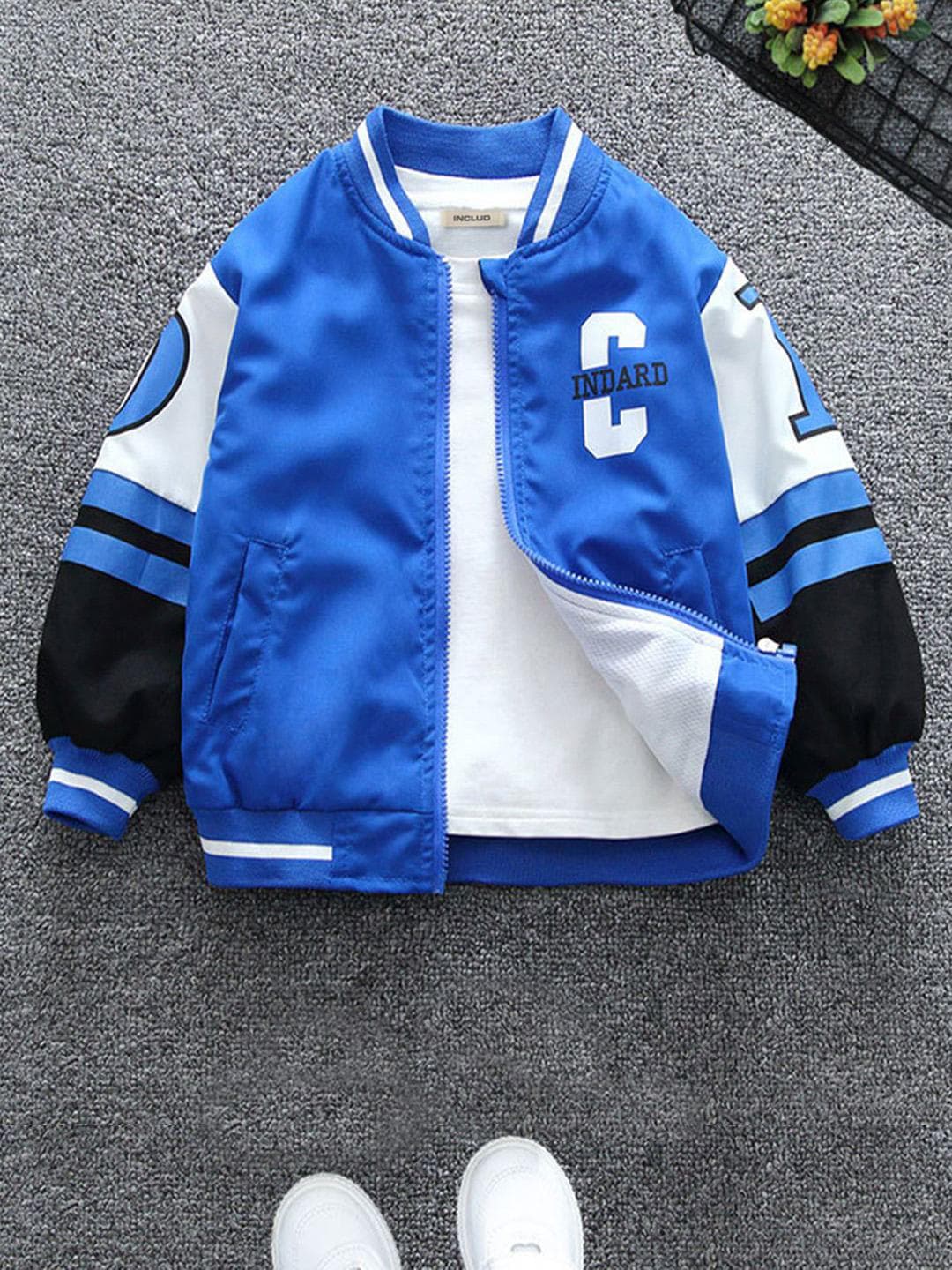 INCLUD Boys Colourblocked Regular Open Front Jacket